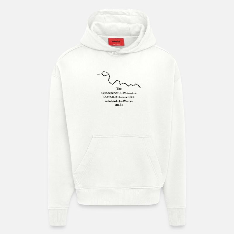 Serpent - Nerd Nomenclature IUPAC - Chimie - noir - Sweat à capuche bio épais oversize fabriqué en UE - OFF WHITE