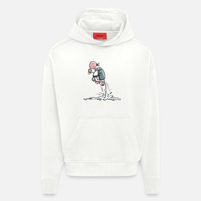 Power Kuh mit extra viel Milch - Hoodie- made by SPREAD - OFF WHITE
