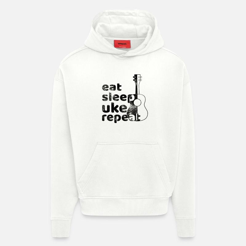 eat sleep uke repeat! schwarz - Hoodie- made by SPREAD  - OFF WHITE