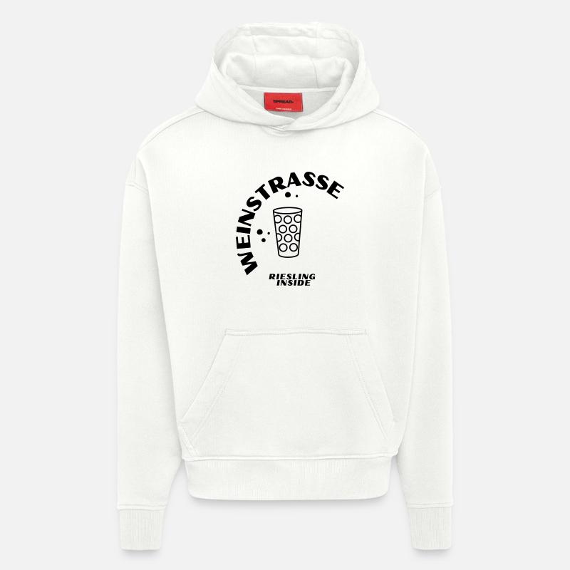 Weinstrasse 24 - Sweat à capuche bio épais oversize fabriqué en UE - OFF WHITE