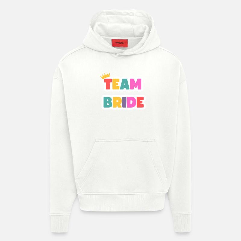 Équipe Bride ! Personnalisable - Sweat à capuche bio épais oversize fabriqué en UE - OFF WHITE