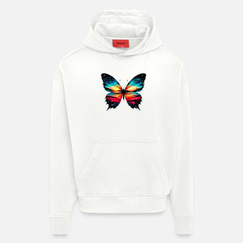 Papillon - Sweat à capuche bio épais oversize fabriqué en UE - OFF WHITE