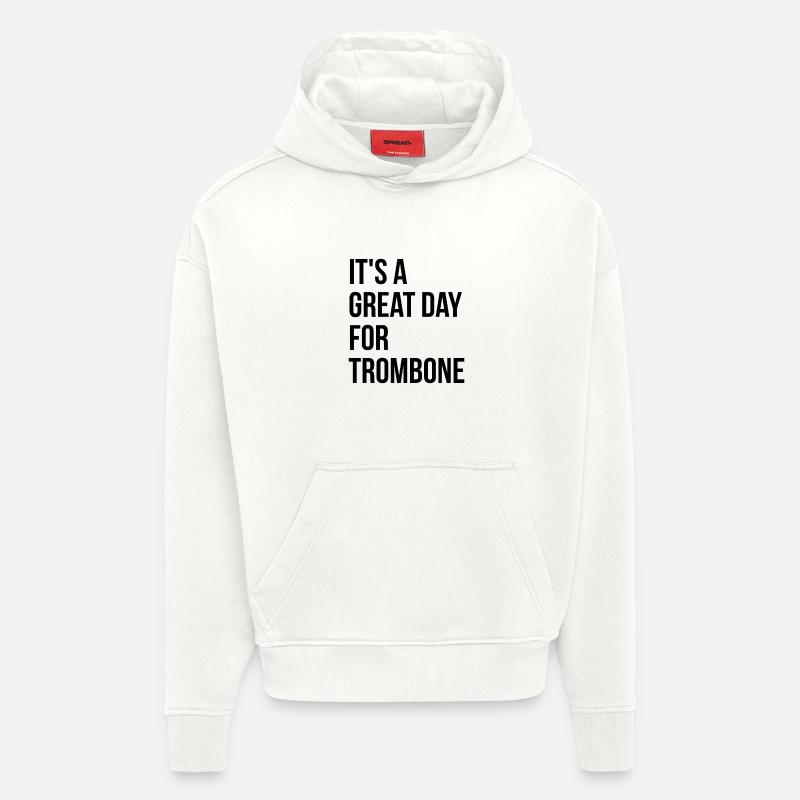 trombone - Sweat à capuche bio épais oversize fabriqué en UE - OFF WHITE