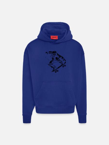 Cartoon Skateboarder - Hoodie- made by SPREAD  - OFF WHITE