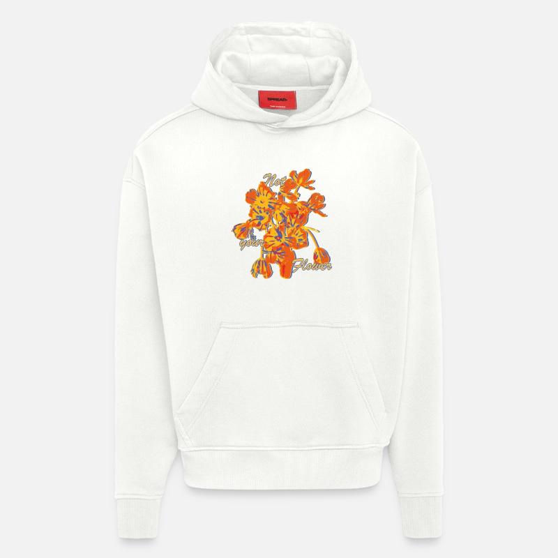 Pas votre déclaration florale - Sweat à capuche bio épais oversize fabriqué en UE - OFF WHITE