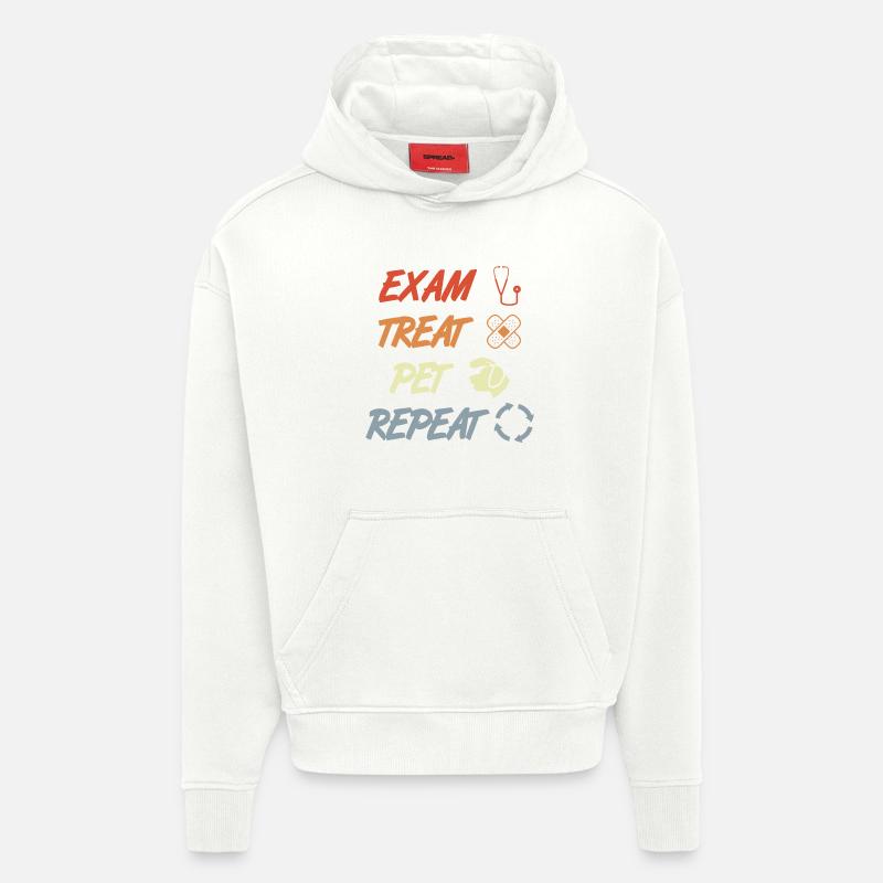 Examen Traiter Pet Répéter - Sweat à capuche bio épais oversize fabriqué en UE - OFF WHITE