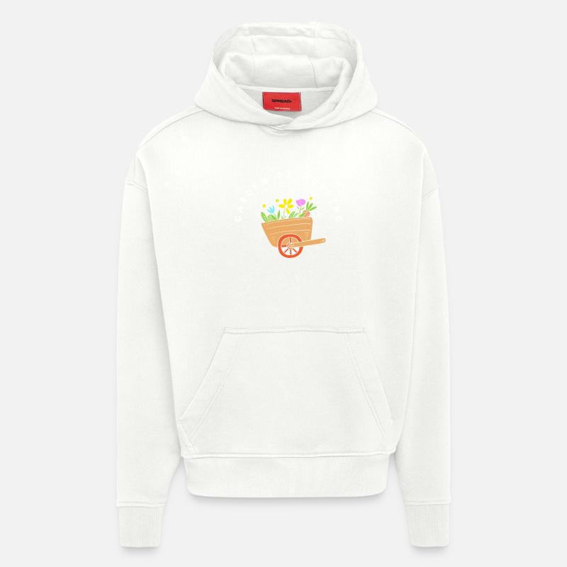 Cadeau de vers de compost - Sweat à capuche bio épais oversize fabriqué en UE - OFF WHITE