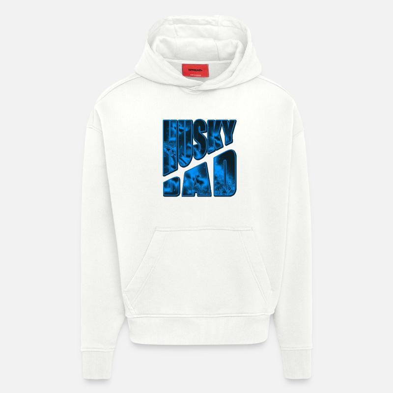 Husky Bad Neon Eisdesign - Sweat à capuche bio épais oversize fabriqué en UE - OFF WHITE