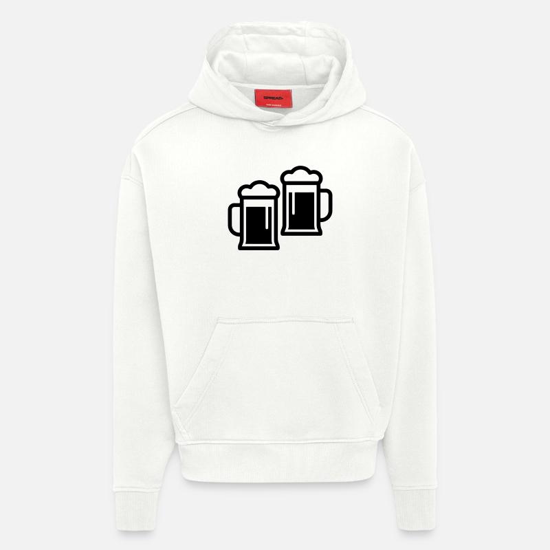 Chope à bière - Sweat à capuche bio épais oversize fabriqué en UE - OFF WHITE
