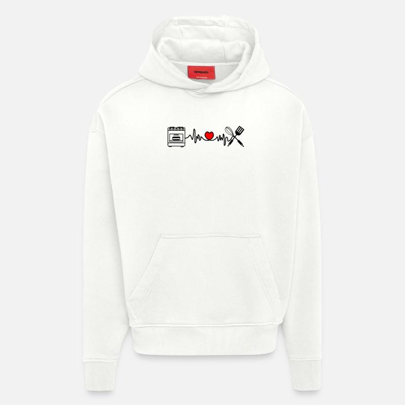 Cardio Herzfrequenz Küche 4 - Hoodie- made by SPREAD  - OFF WHITE