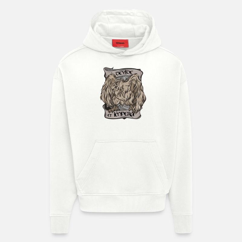 Diviser pour régner - Sweat à capuche bio épais oversize fabriqué en UE - OFF WHITE