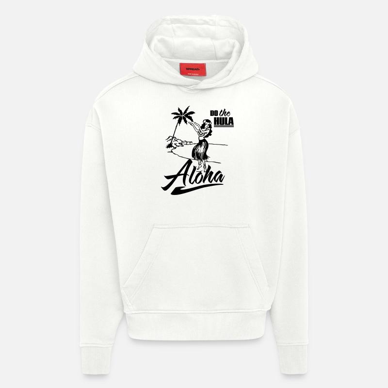 Aloha - Sweat à capuche bio épais oversize fabriqué en UE - OFF WHITE