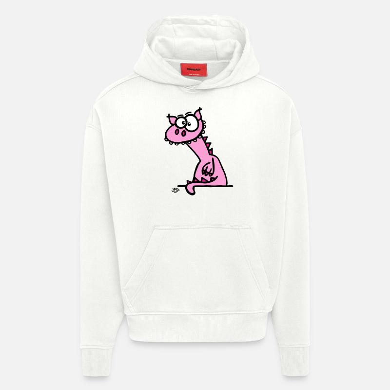 Le dragon - Sweat à capuche bio épais oversize fabriqué en UE - OFF WHITE