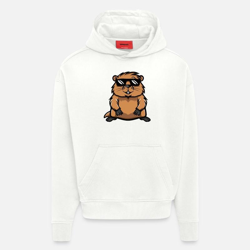 Beaver Cool BD - Sweat à capuche bio épais oversize fabriqué en UE - OFF WHITE