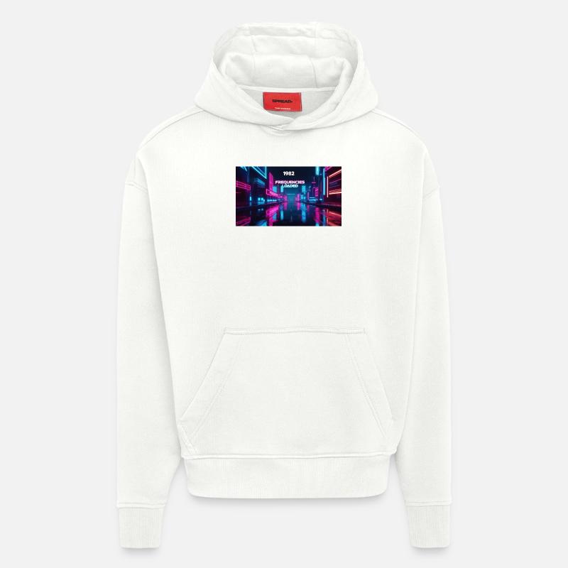 FRÉQUENCES CHARGÉES - Sweat à capuche bio épais oversize fabriqué en UE - OFF WHITE