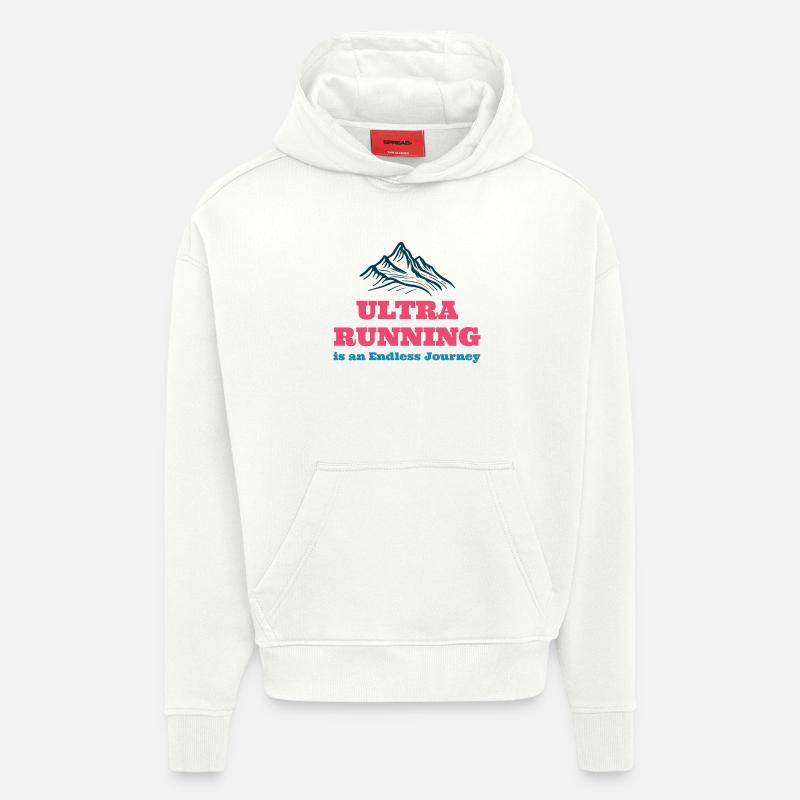 Ultra Running est un Endless Journe - Sweat à capuche bio épais oversize fabriqué en UE - OFF WHITE