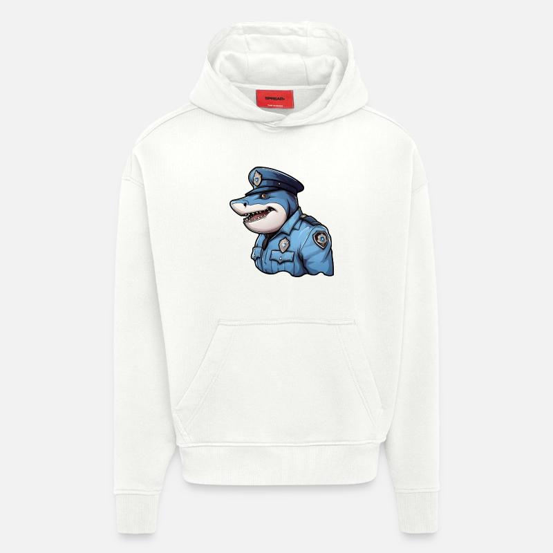 Polizei Hai - Hoodie- made by SPREAD  - OFF WHITE