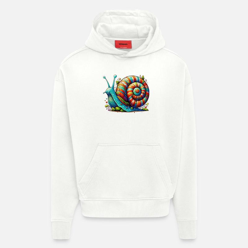 Escargot - Sweat à capuche bio épais oversize fabriqué en UE - OFF WHITE