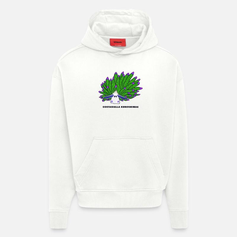 Escargot De Mouton Feuille, Dessin - Sweat à capuche bio épais oversize fabriqué en UE - OFF WHITE
