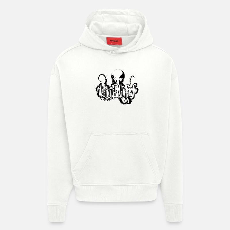 Heiligenhafen Octo Deep Dive Design - Sweat à capuche bio épais oversize fabriqué en UE - OFF WHITE
