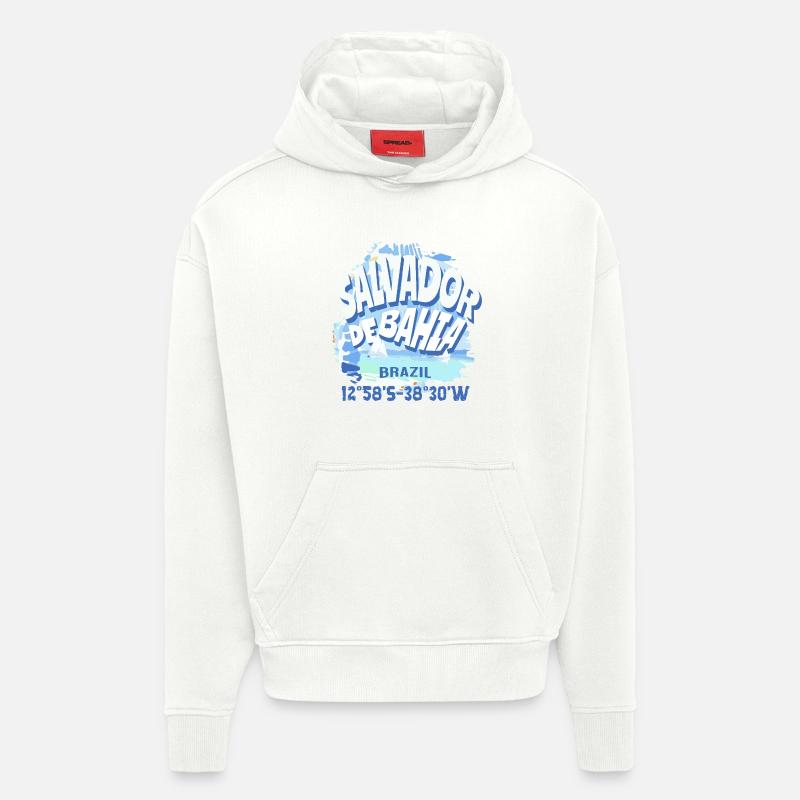 Salvador de Bahía Brésil - Sweat à capuche bio épais oversize fabriqué en UE - OFF WHITE