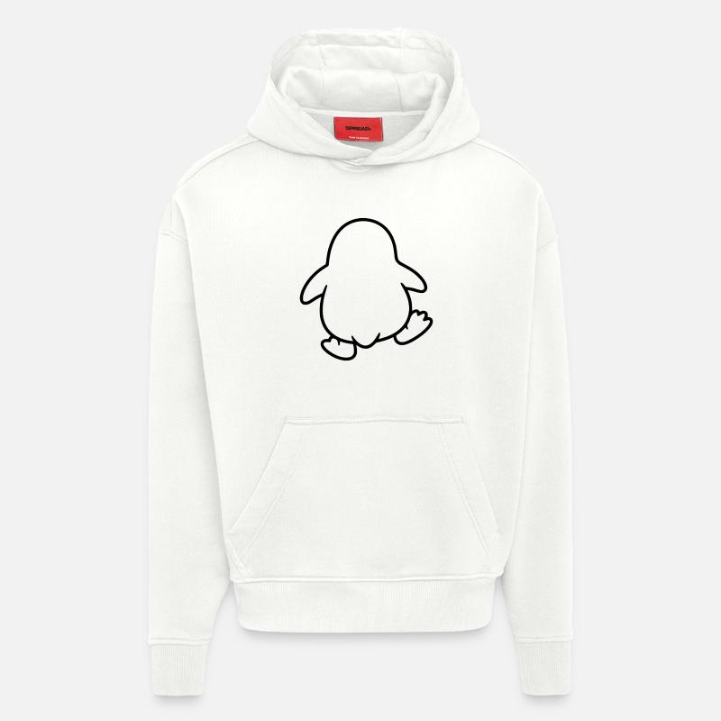 Le Pingouin se dandine - Sweat à capuche bio épais oversize fabriqué en UE - OFF WHITE