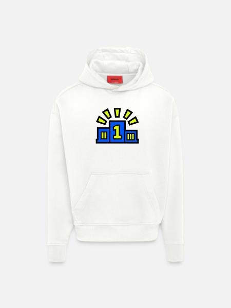 Winner Podium Place 1 Champion - Hoodie- made by SPREAD  - OFF WHITE
