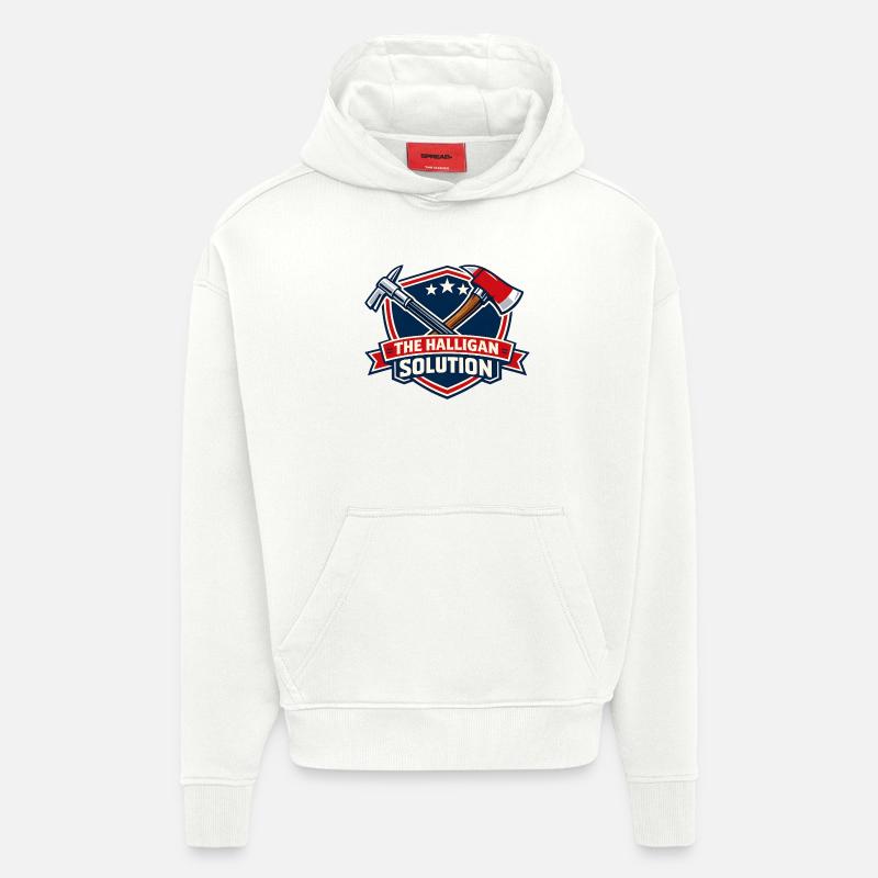 Halligan Solution Shield Graphic - Hoodie- made by SPREAD  - OFF WHITE