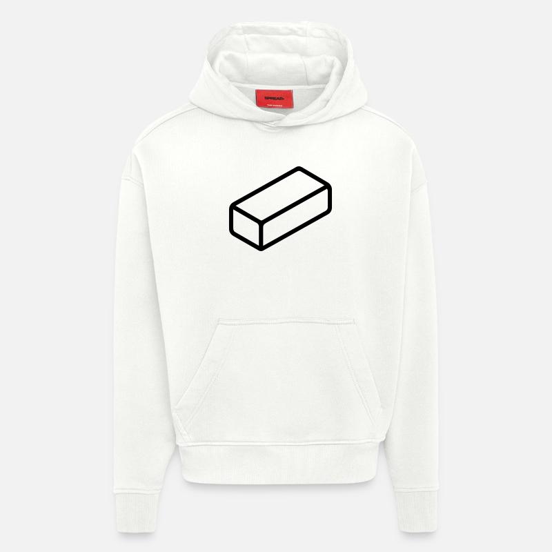 brique - Sweat à capuche bio épais oversize fabriqué en UE - OFF WHITE