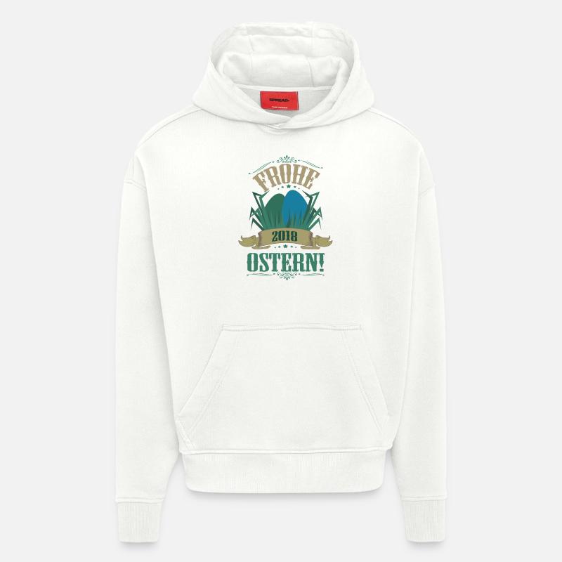 Joyeuses Pâques 2018! - Sweat à capuche bio épais oversize fabriqué en UE - OFF WHITE