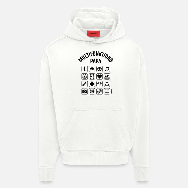 Multifunktions Papa (16 Icons) - Hoodie- made by SPREAD  - OFF WHITE
