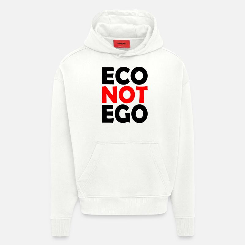 Eco not ego - Sudadera con capucha orgánica oversize de gran gramaje fabricada en la UE - OFF WHITE