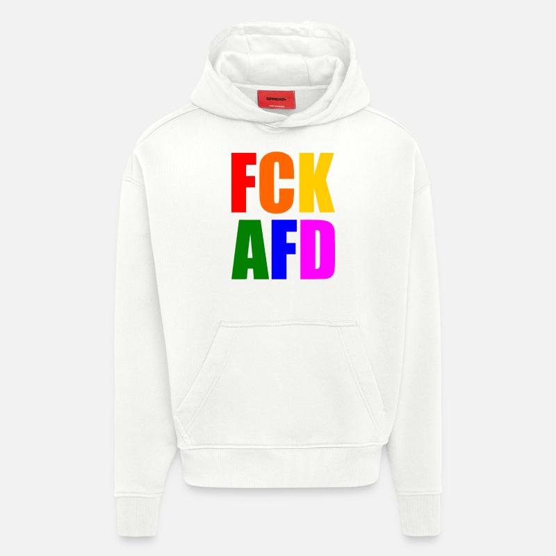Fck afd - Hoodie- made by SPREAD  - OFF WHITE