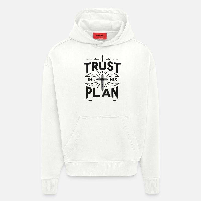 Vertrauen Sie auf seinen Plan - Hoodie- made by SPREAD  - OFF WHITE