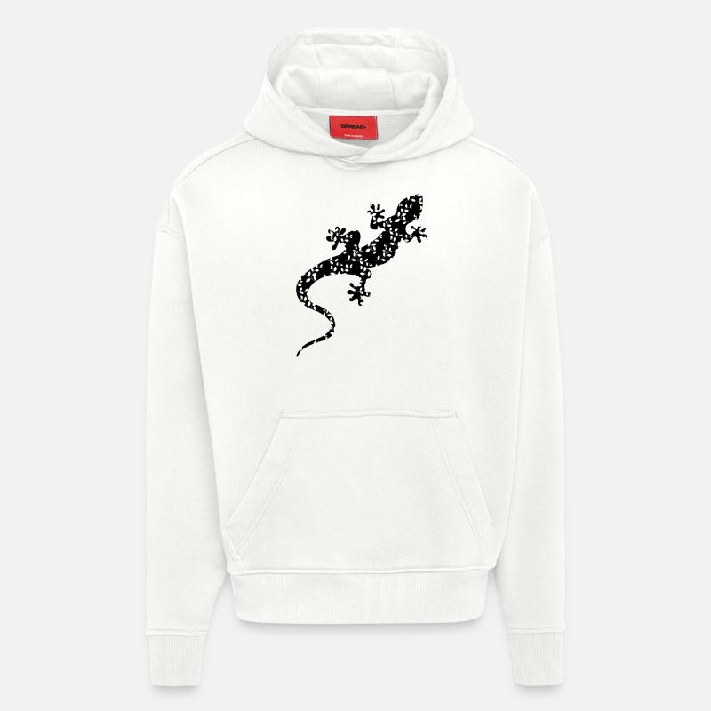 Gemusterte Eidechse - Hoodie- made by SPREAD  - OFF WHITE