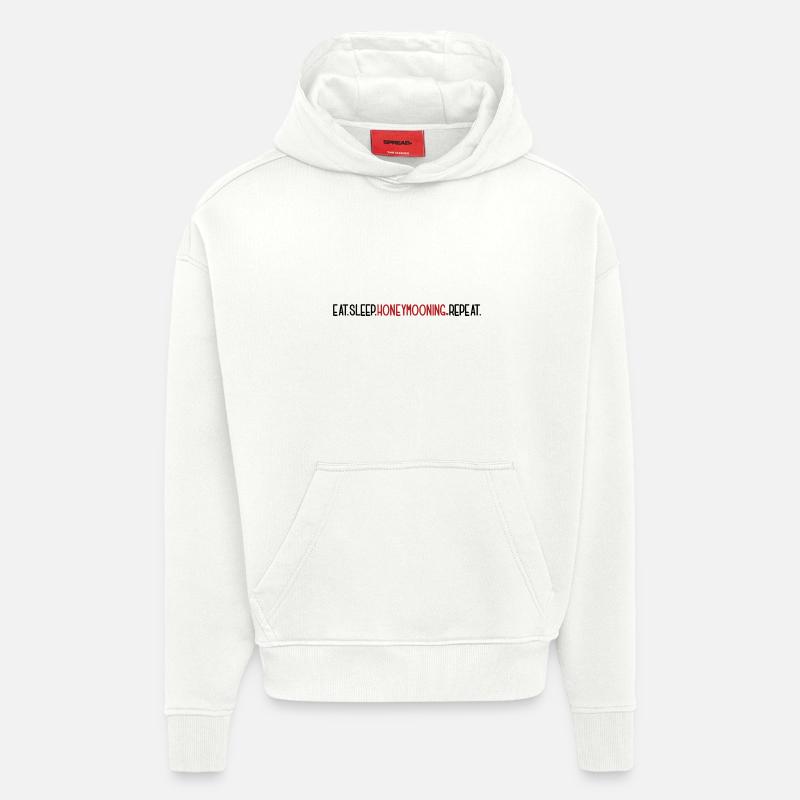 Eat Sleep Honeymooning Repeat Flitterwochen - Hoodie- made by SPREAD  - OFF WHITE