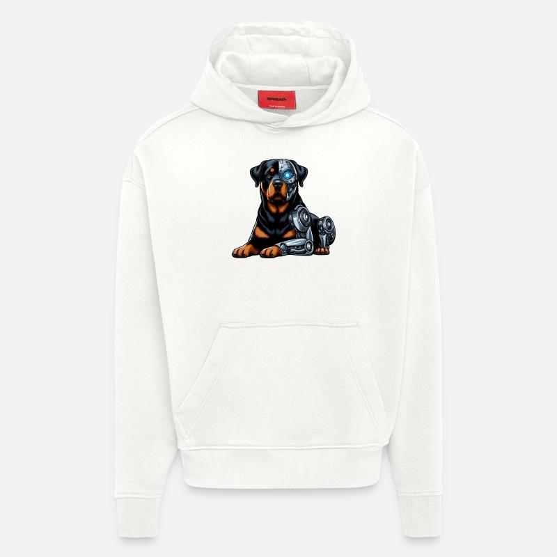 Rottweiler Cyborg Robot Space - Hoodie- made by SPREAD  - OFF WHITE