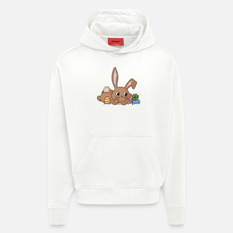 Dreaming cartoon easter bunny - Hoodie- made by SPREAD  - OFF WHITE