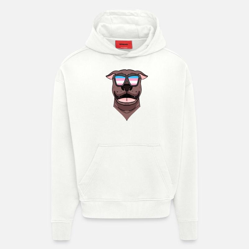 American Pit Bull Terrier - Sweat à capuche bio épais oversize fabriqué en UE - OFF WHITE
