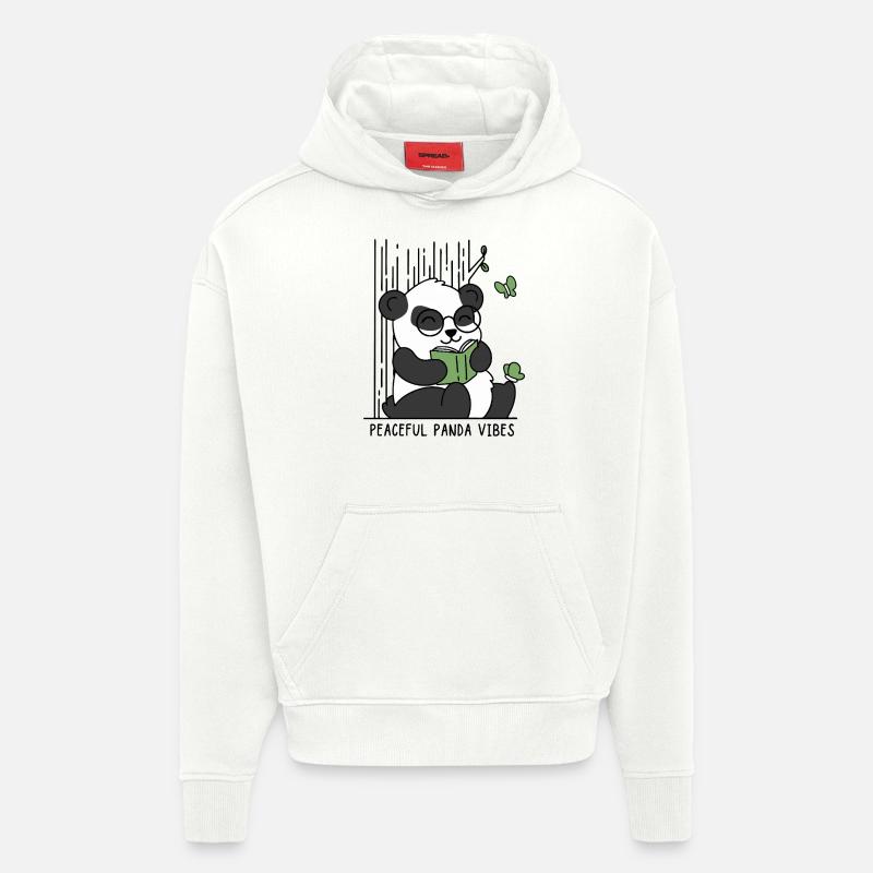 Friedliche Panda-Vibes - Hoodie- made by SPREAD  - OFF WHITE