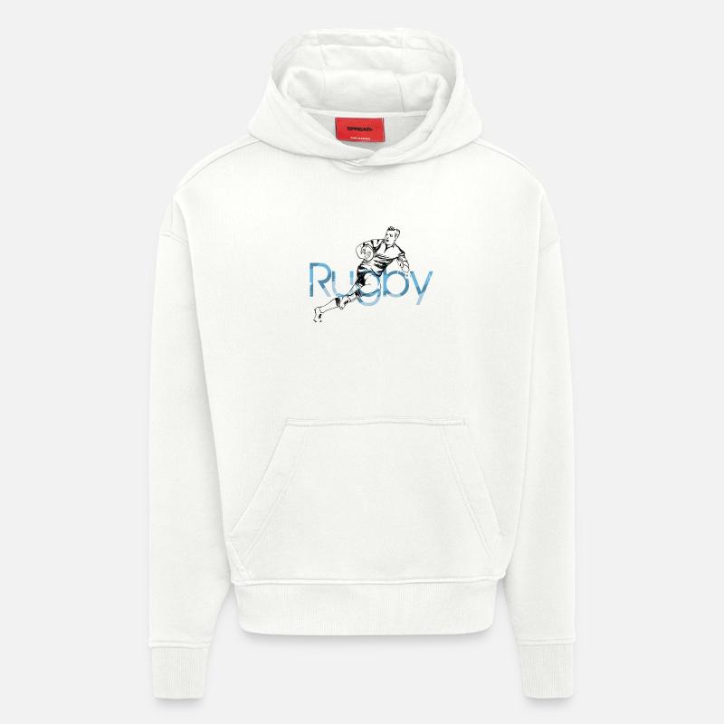 rugby - Hoodie- made by SPREAD  - OFF WHITE