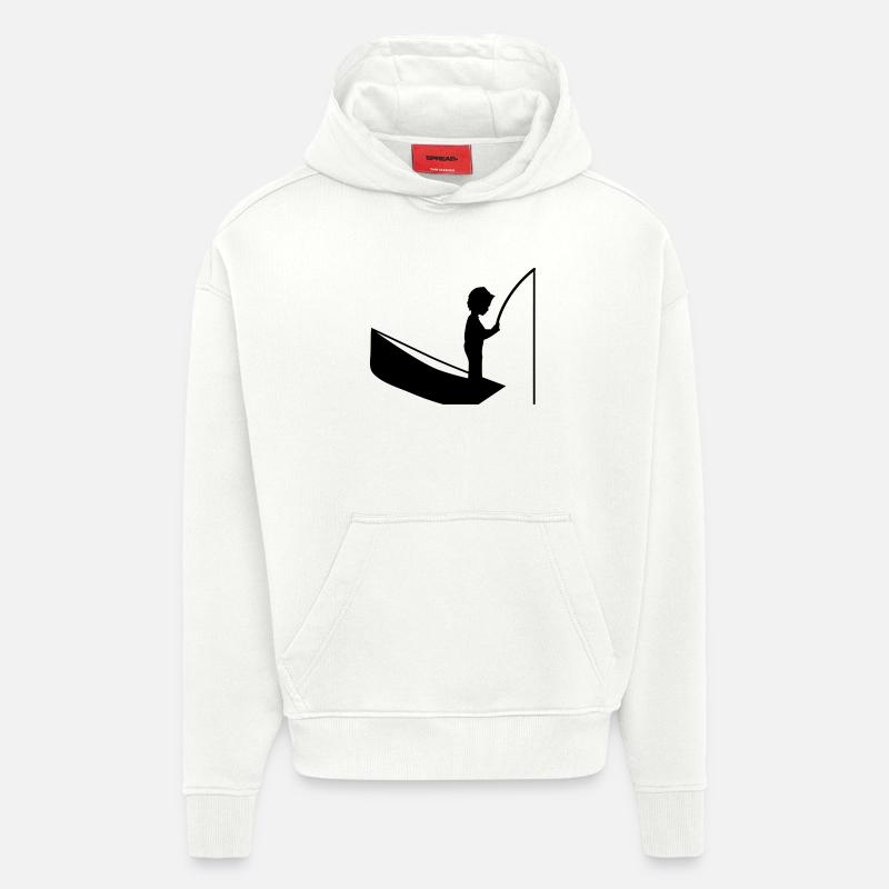 Eine Junge mit einer Angel - Hoodie- made by SPREAD  - OFF WHITE