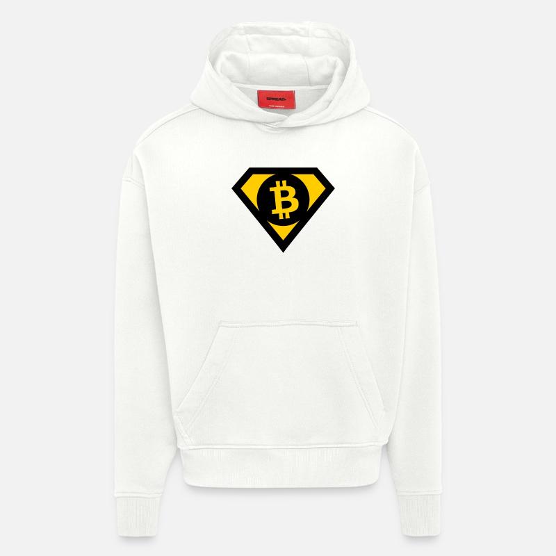 Les héros Bitcoin - Sweat à capuche bio épais oversize fabriqué en UE - OFF WHITE