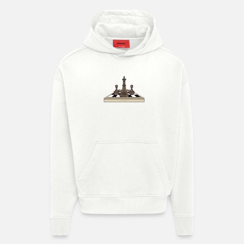 Échiquier - Sweat à capuche bio épais oversize fabriqué en UE - OFF WHITE