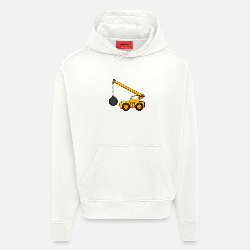 Grue de démolition - Sweat à capuche bio épais oversize fabriqué en UE - OFF WHITE