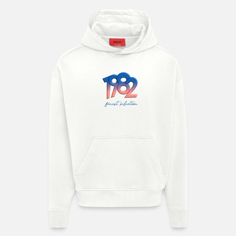 1982 - La plus belle sélection - Sweat à capuche bio épais oversize fabriqué en UE - OFF WHITE