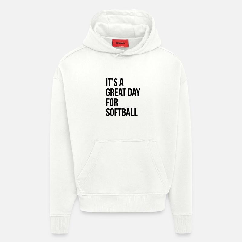 softball - Sweat à capuche bio épais oversize fabriqué en UE - OFF WHITE