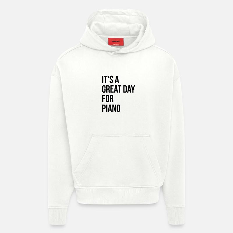 piano - Sweat à capuche bio épais oversize fabriqué en UE - OFF WHITE