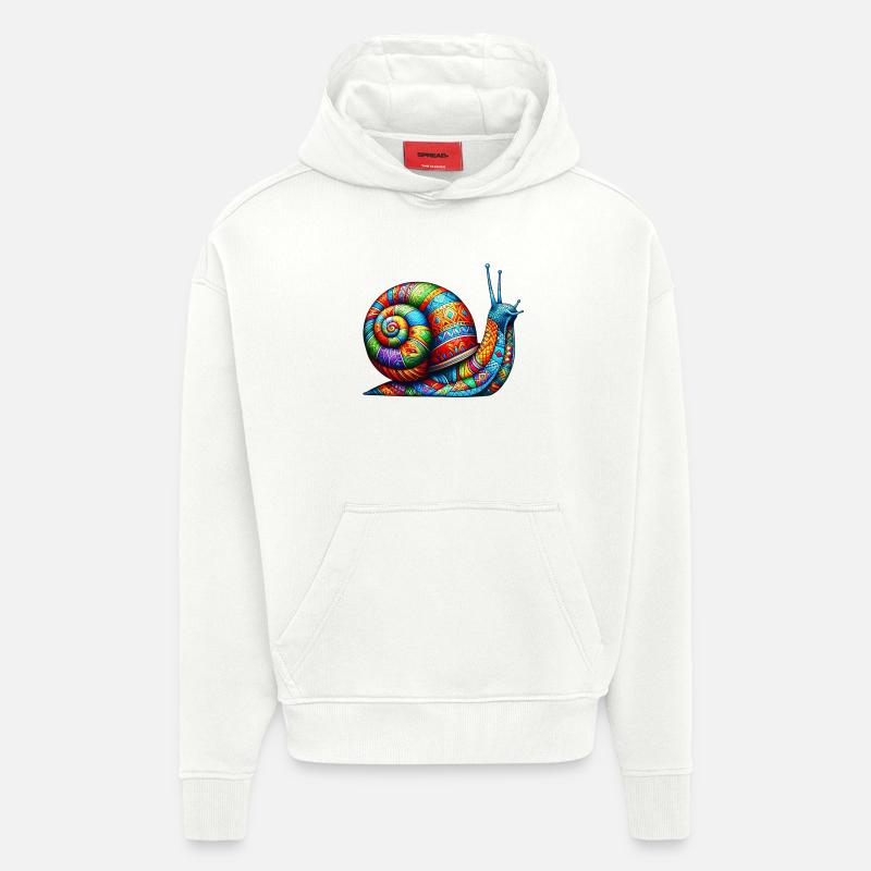 Escargot - Sweat à capuche bio épais oversize fabriqué en UE - OFF WHITE