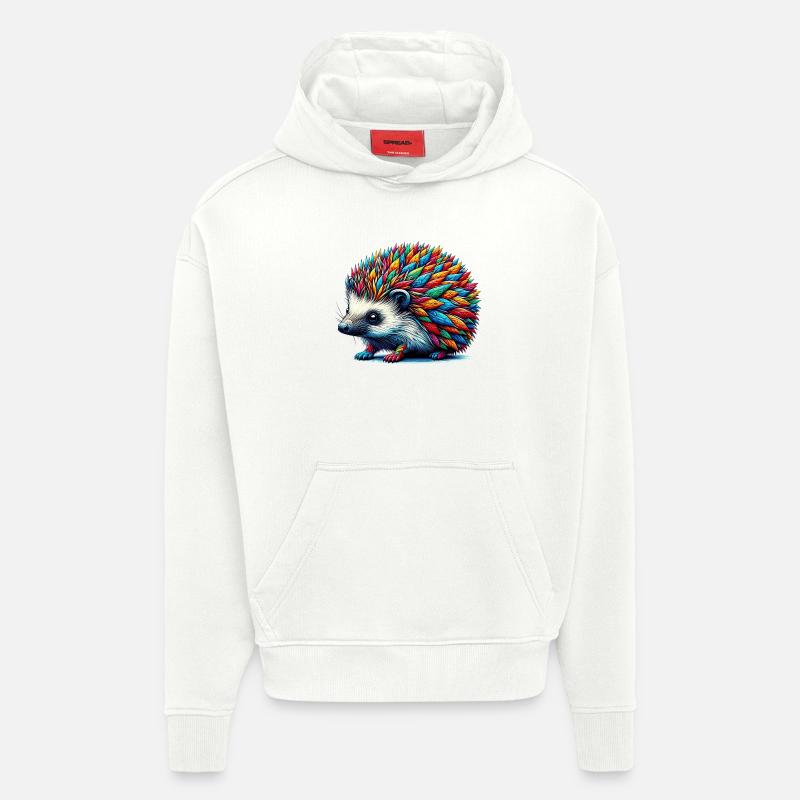 Hérisson - Sweat à capuche bio épais oversize fabriqué en UE - OFF WHITE